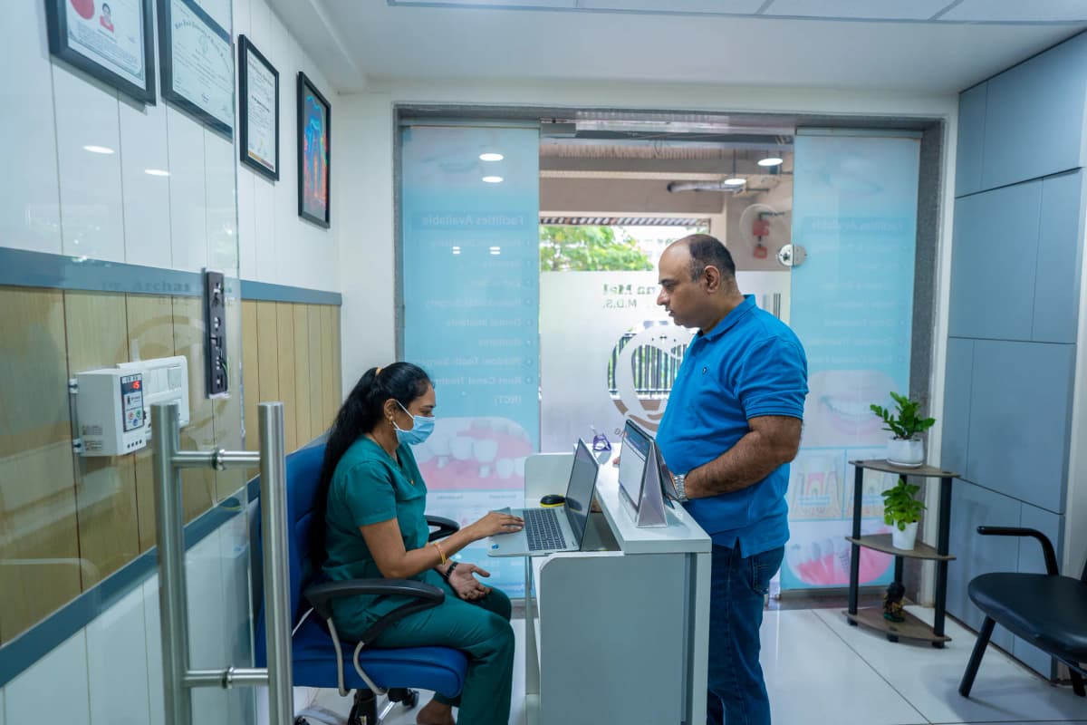 Reception area at Floss & Gloss Dental Clinic