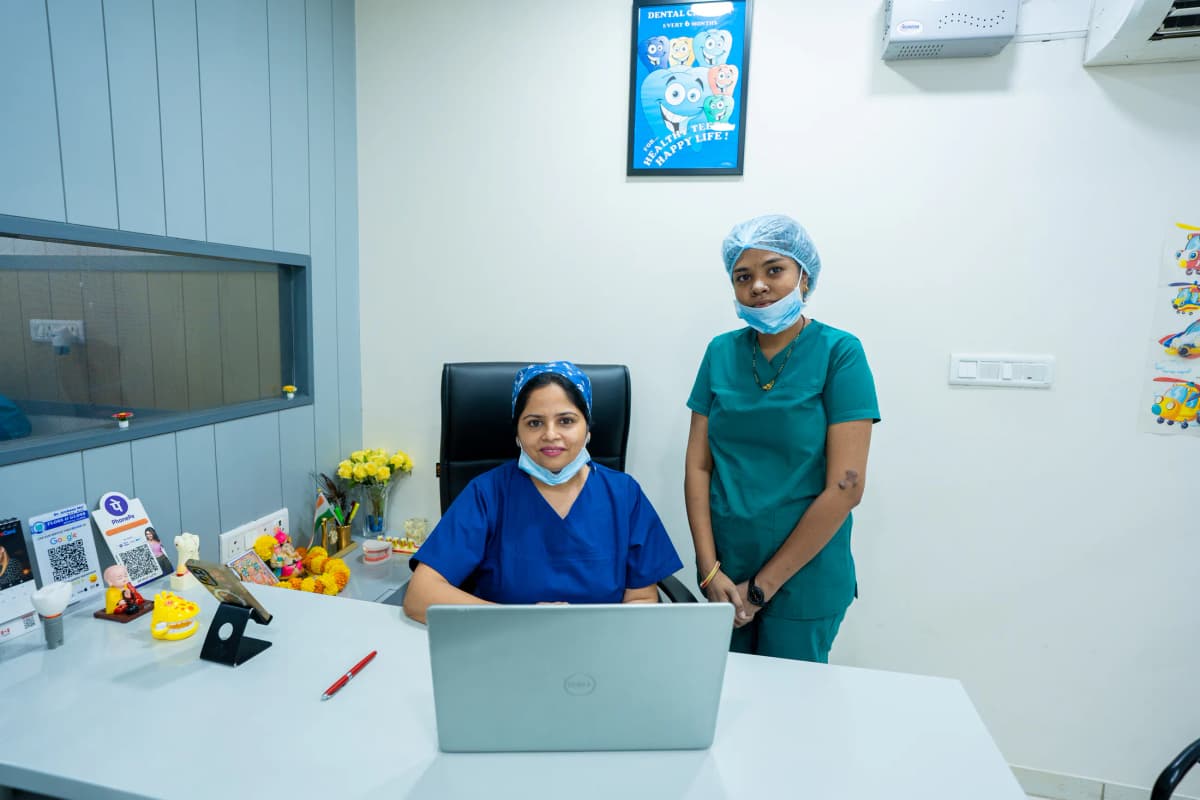 The clinic team at the front desk