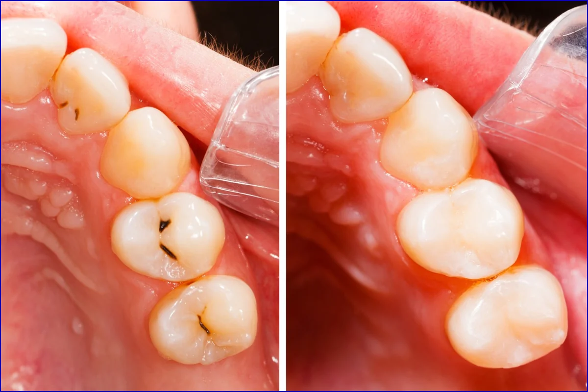 Tooth-coloured Fillings treatment visual